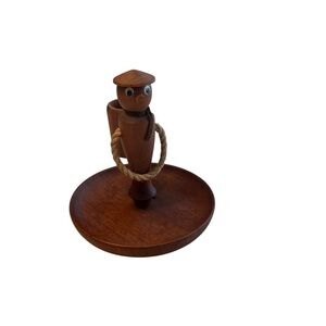 Hans Bolling MCM Figural Teak Toothpick Tidbit Tray